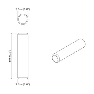 Dowel in legno 2 pcs Marrone Ø8 x 50 mm Legno massello 864370