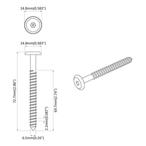 Viti in Legno 12 pcs Argento M6 x 70 mm Acciaio 864389