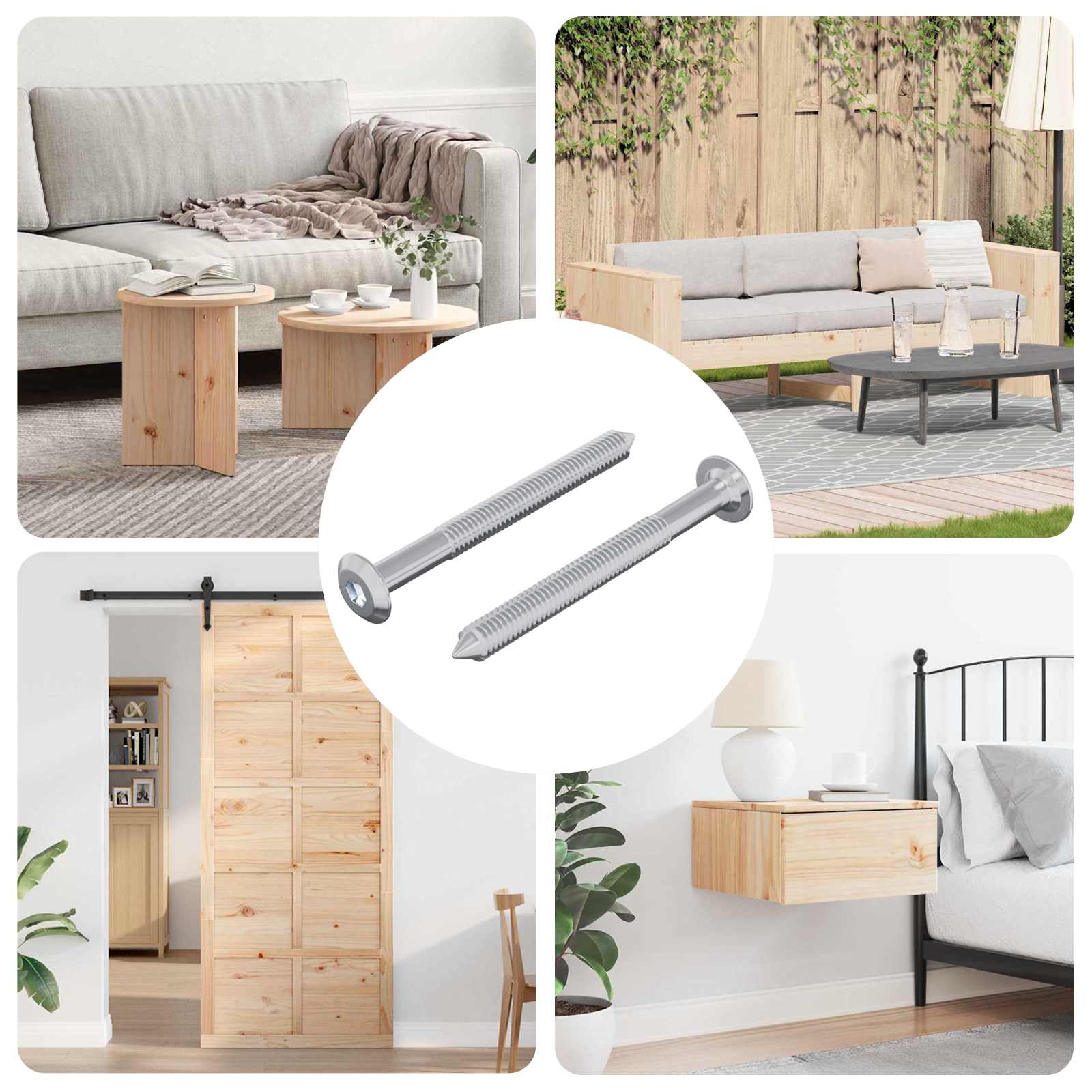 Vite 2 pcs Argento M6 x 60 mm Acciaio 864412