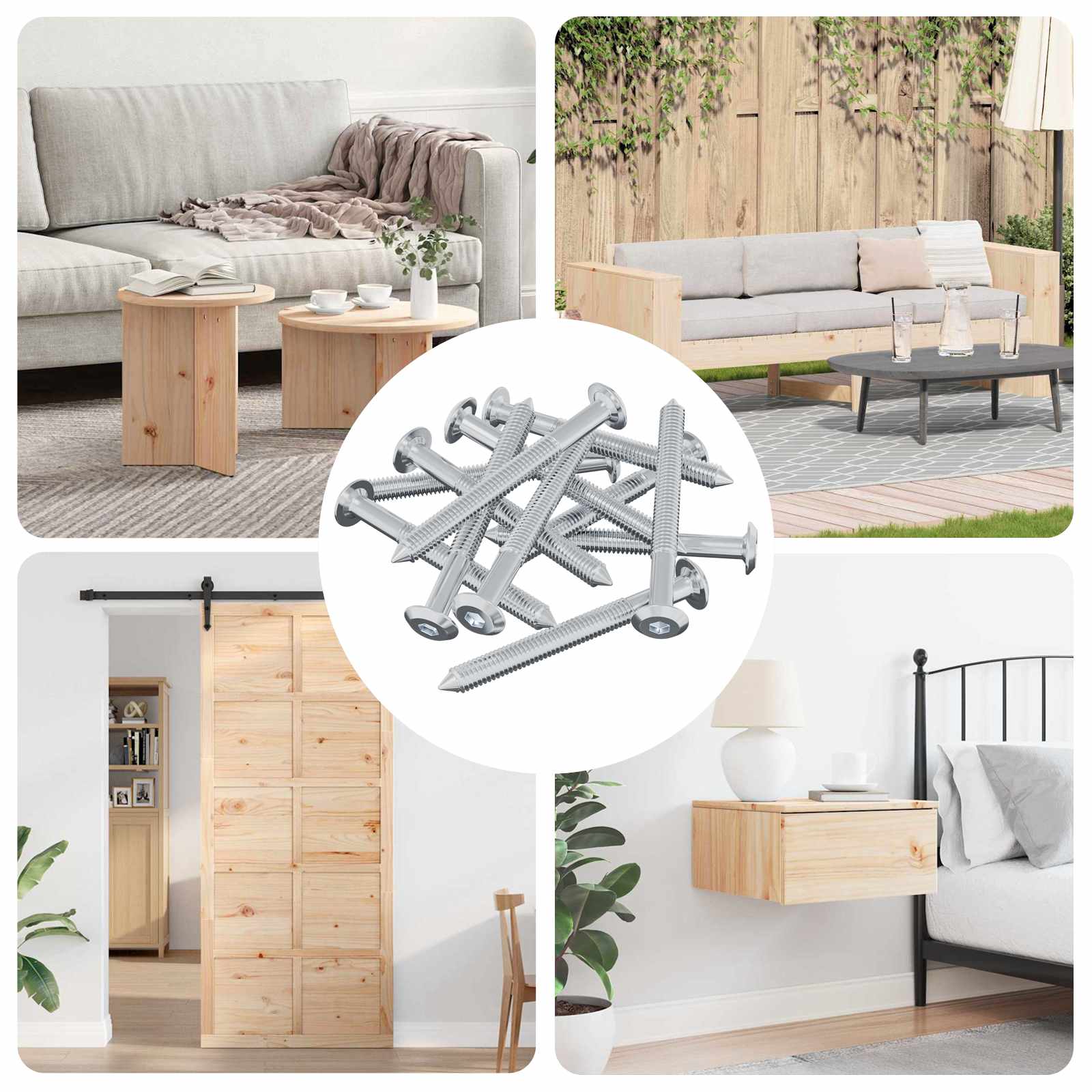 Vite 1600 pcs Argento M6 x 60 mm Acciaio 864414