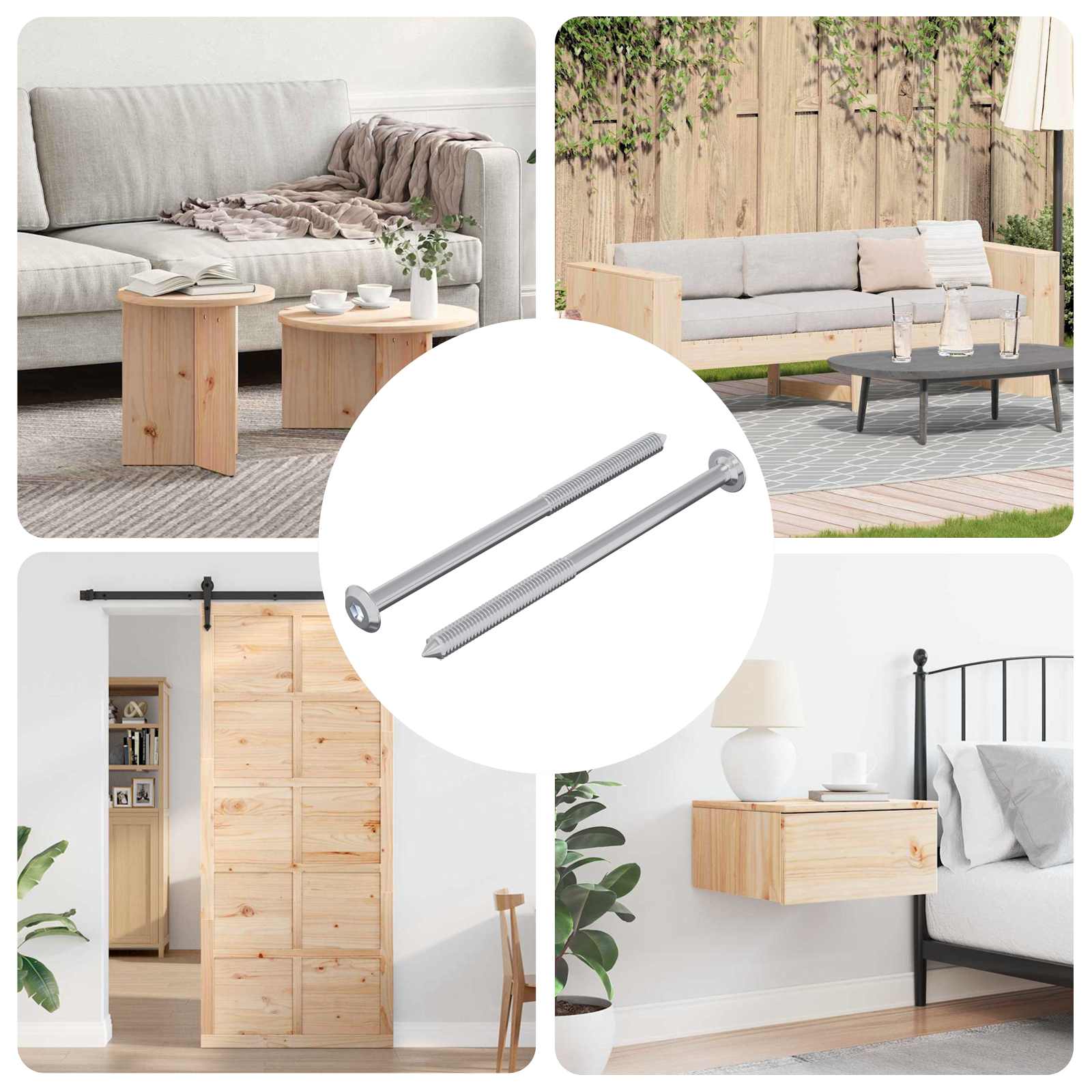 Vite 2 pcs Argento M6 x 100 mm Acciaio 864418