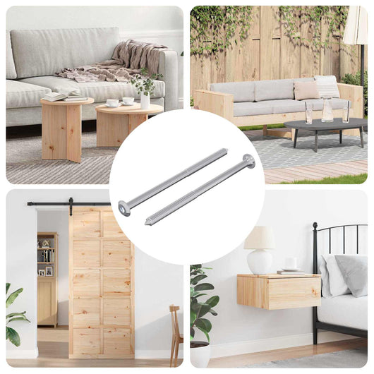 Vite 2 pcs Argento M6 x 100 mm Acciaio 864418