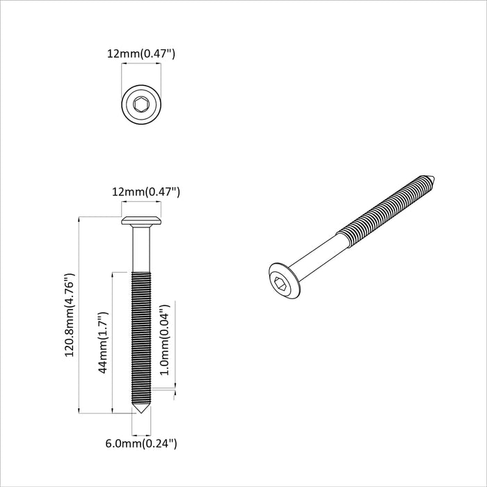 Vite 1000 pcs Argento M6 x 100 mm Acciaio 864420