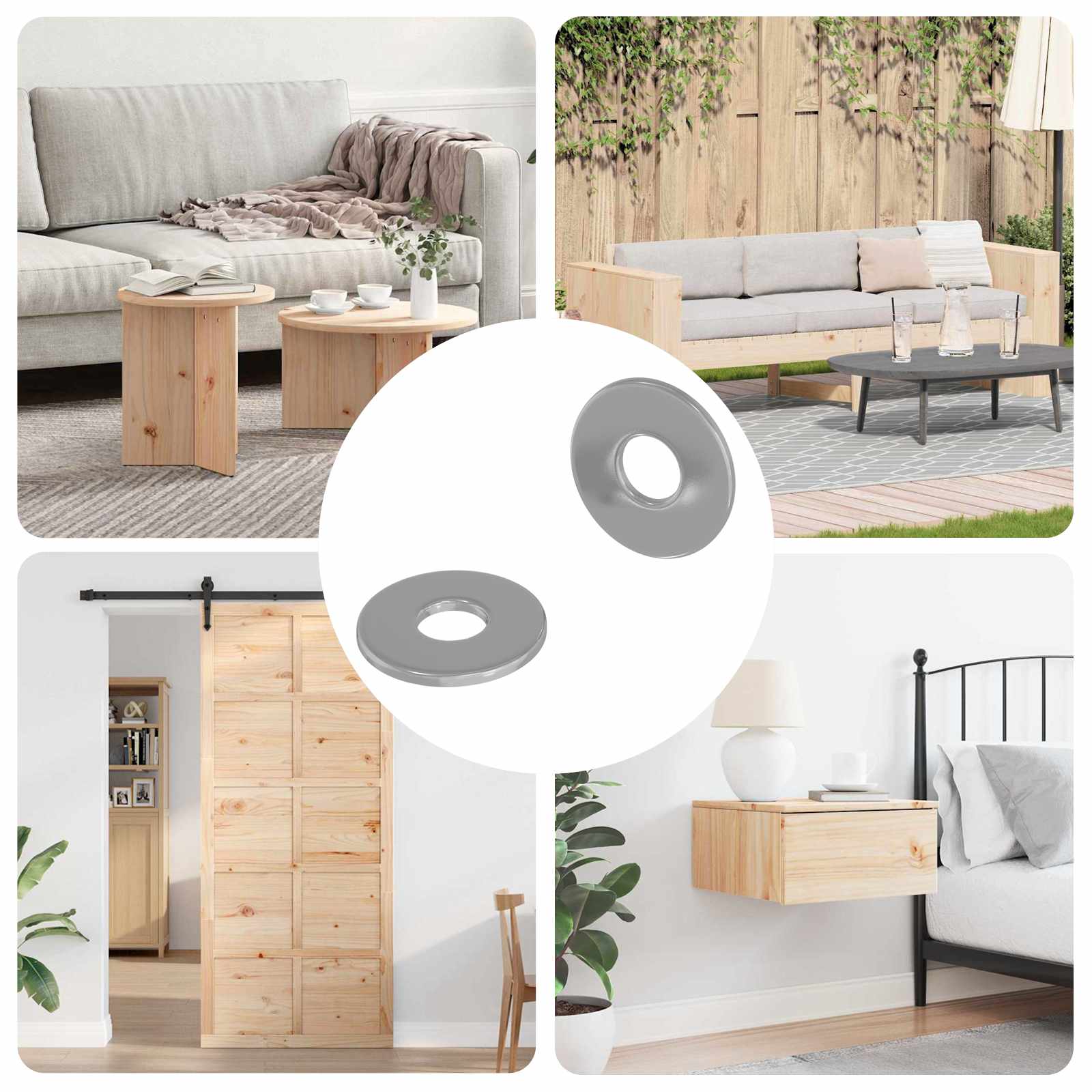 Rondelle 2 pcs Argento 12 x 12 x 1,2 cm Ferro 864460