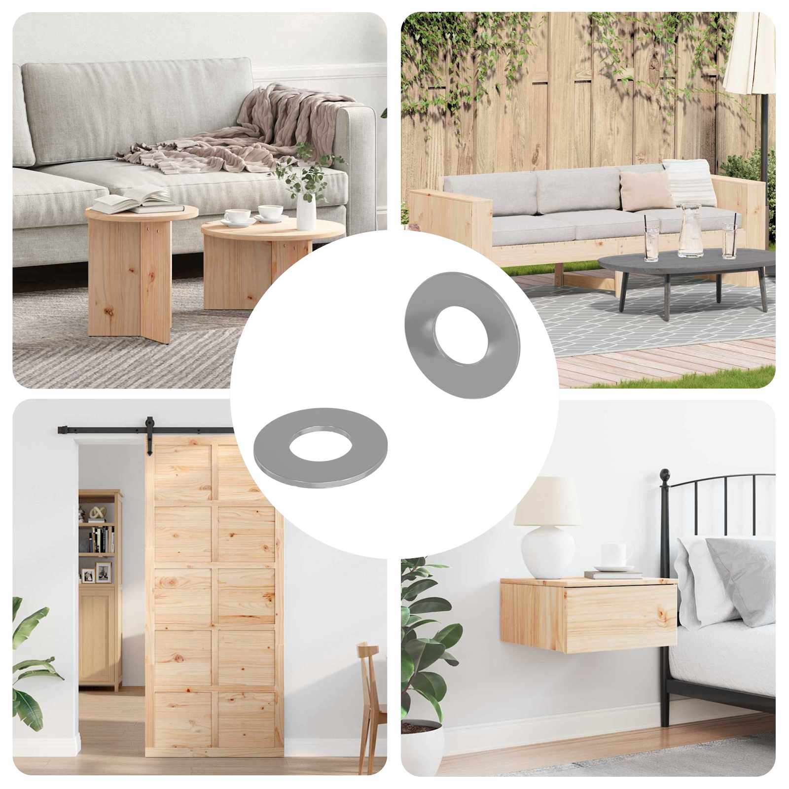 Rondelle 2 pcs Argento 16 x 16 x 1,5 cm Ferro 864463