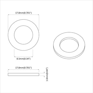 Rondelle 2 pcs Argento 16 x 16 x 1,5 cm Ferro 864463