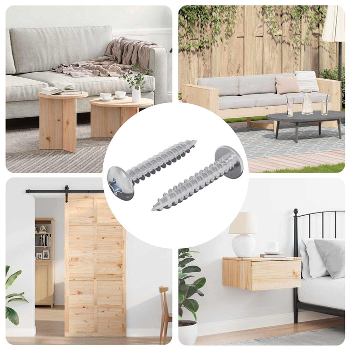 Chiodo autofilettante 2 pcs Zincato 4 x 25 mm Acciaio 864505