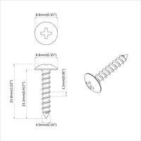 Chiodo autofilettante 2 pcs Zincato 4 x 25 mm Acciaio 864505