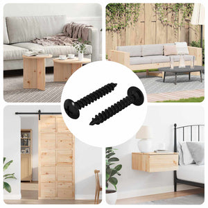 Chiodo autofilettante 2 pcs Nero 4 x 25 mm Acciaio 864508