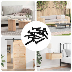 Chiodo autofilettante 12 pcs Nero 4 x 25 mm Acciaio 864509