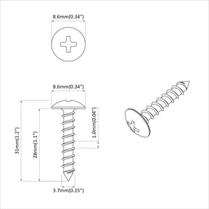 Vite in Legno 2 pcs Argento 8,8 x 31 mm Ferro 864511