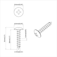 Vite in Legno 12 pcs Argento 8,8 x 31 mm Ferro 864512