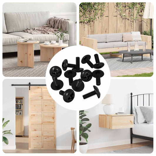 Viti a manica 12 pcs Nero 9,8 x 13 mm Ferro 864533