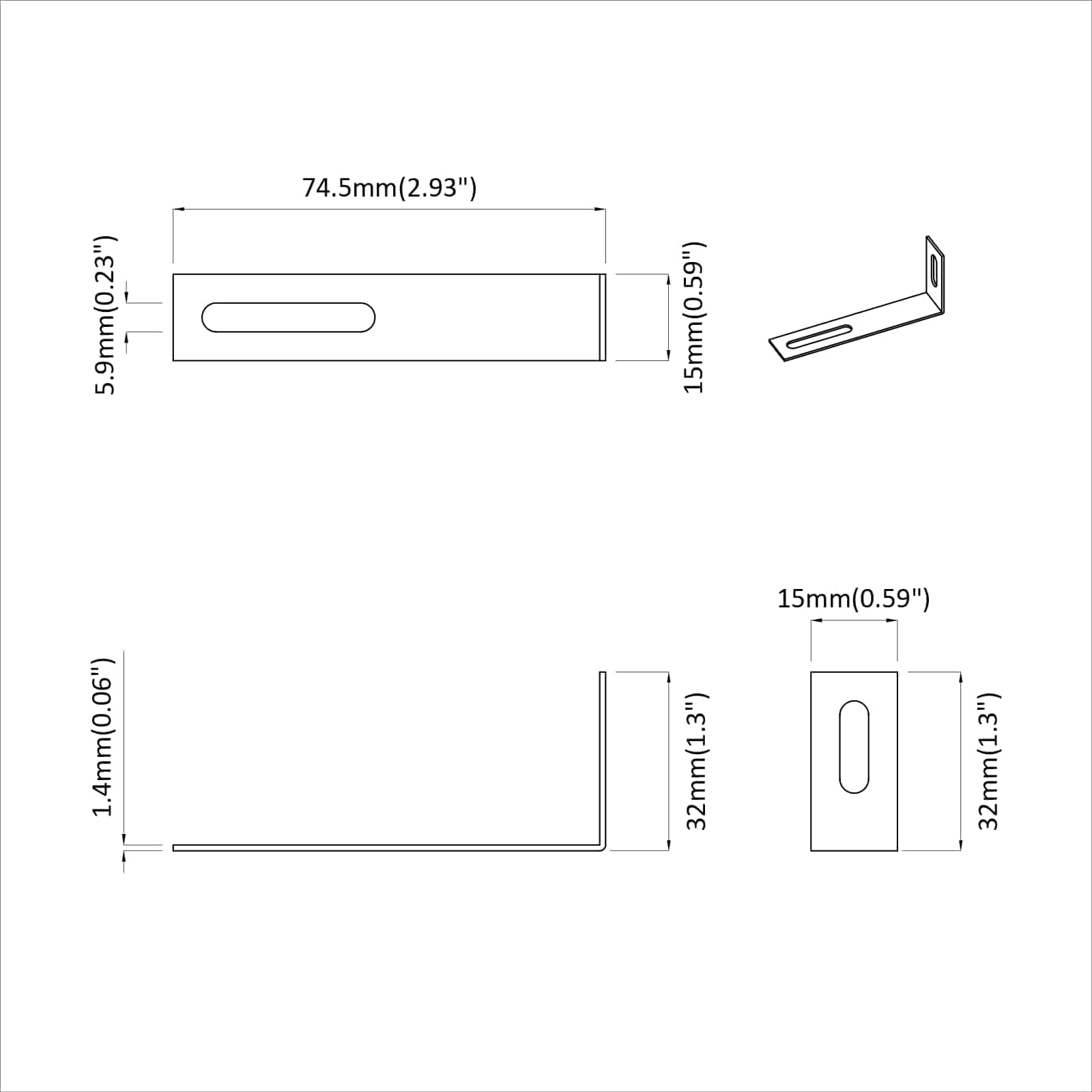 Supporto Anti Ribaltamento Tinta unita 1268 pcs Argento Ferro 864552