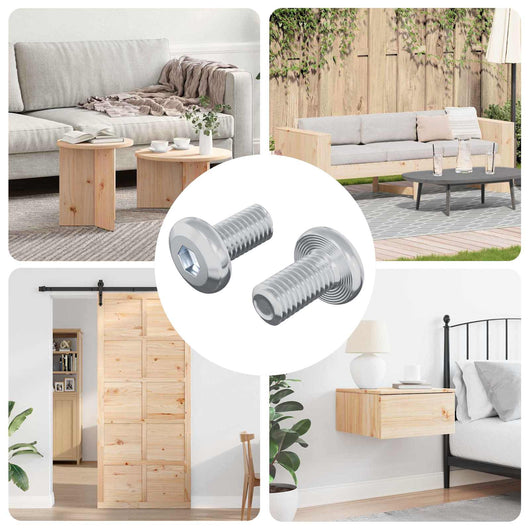 Vite di Blocco Tinta unita 2 pcs Argento M6 x 12 mm Acciaio 864565