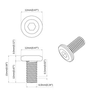 Vite di Blocco Tinta unita 12 pcs Argento M6 x 12 mm Acciaio 864566