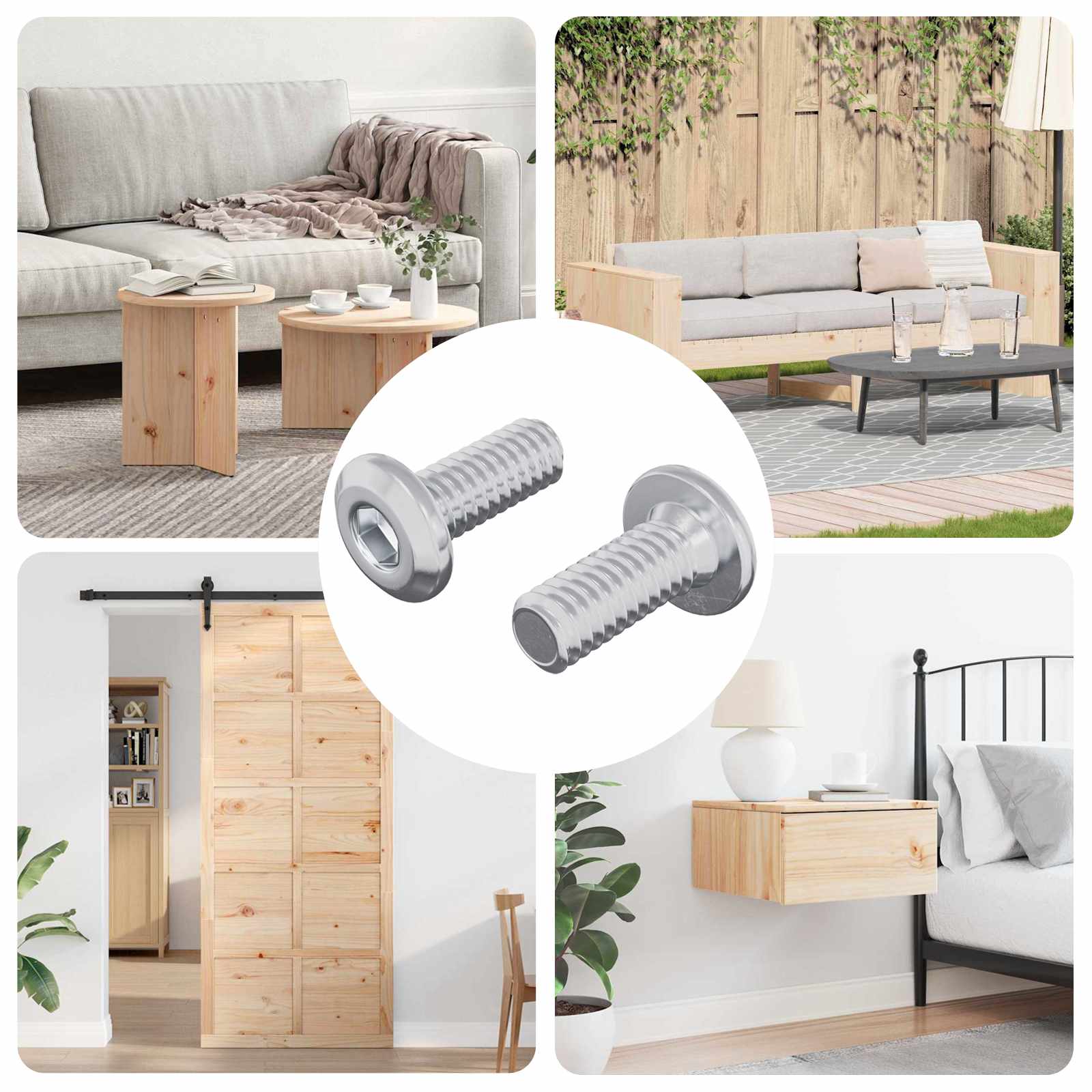 Vite con Testa Bloccante 2 pcs Argento M6 x 15 mm Acciaio 864574