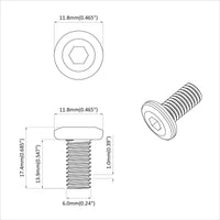 Vite con Testa Bloccante 2 pcs Argento M6 x 15 mm Acciaio 864574