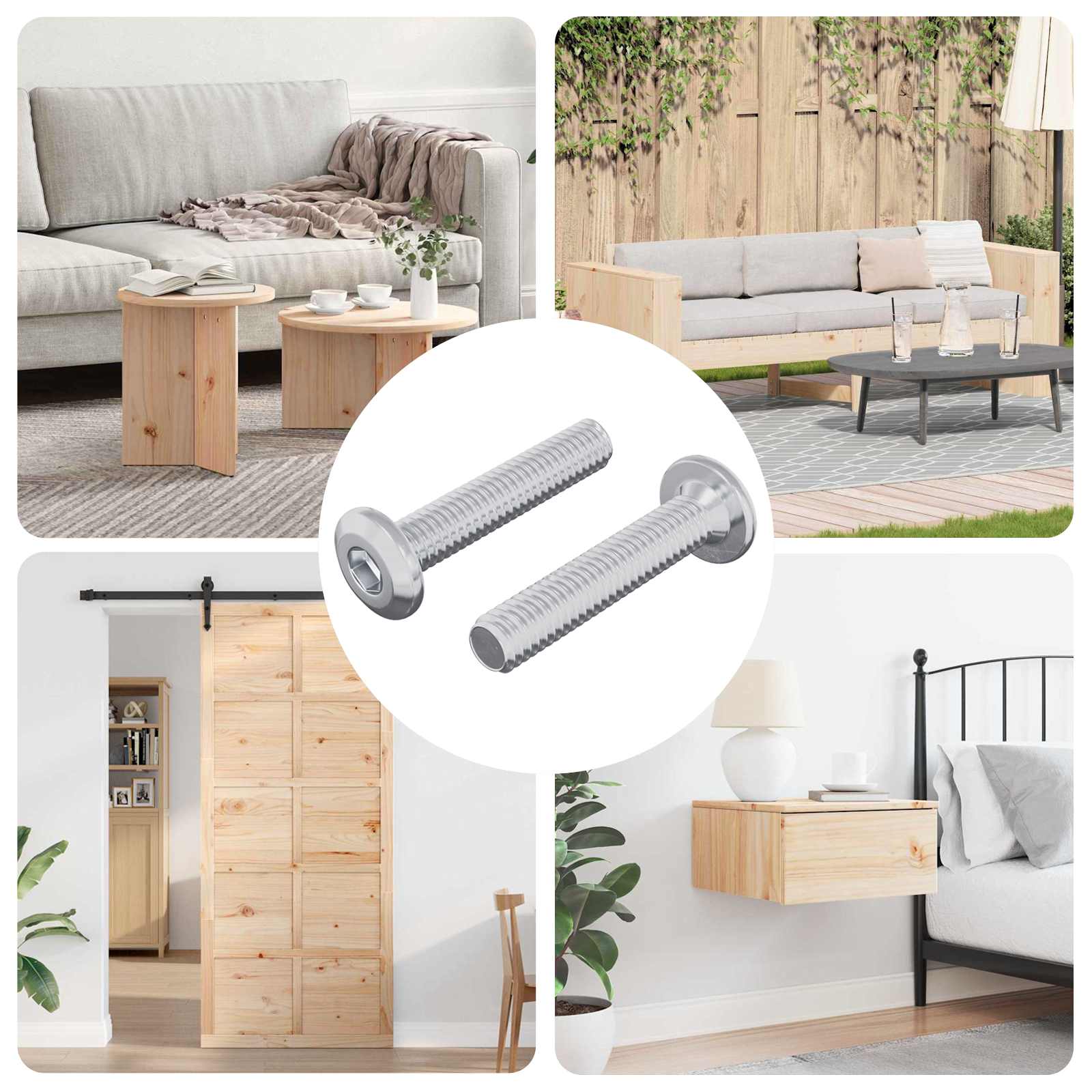 Vite con Testa Bloccante 2 pcs Argento M6 x 35 mm Acciaio 864577