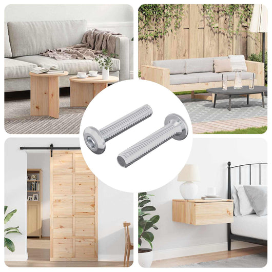 Vite con Testa Bloccante 2 pcs Argento M6 x 35 mm Acciaio 864577