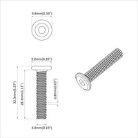 Vite 12 pcs Argento 5 x 30 mm Ferro 864584