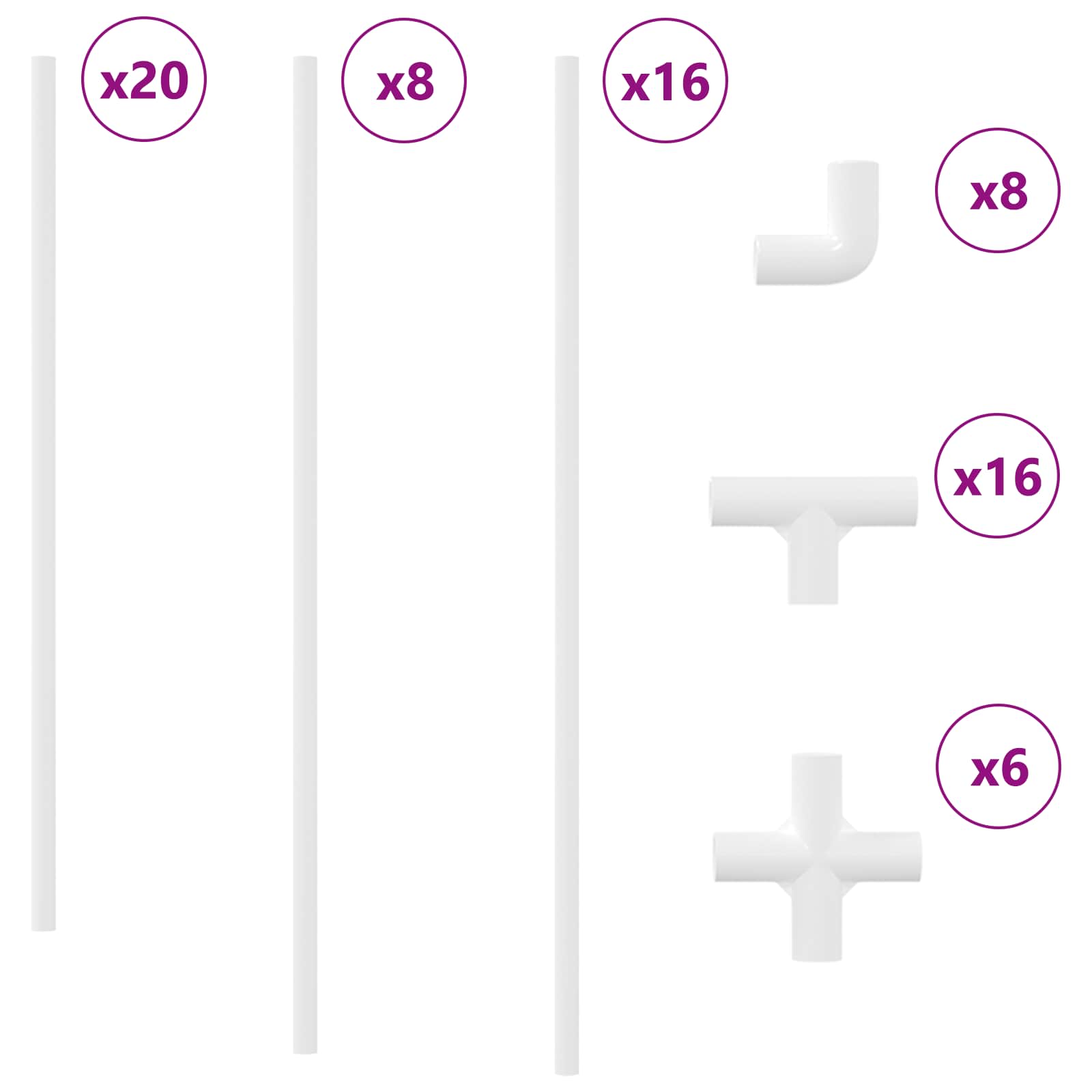 Tubo PVC 2 pcs Bianco 12,2 x 1,8 x 500 mm Mterialpp e PE 864618