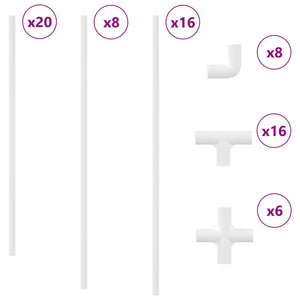 Tubo PVC 2 pcs Bianco 12,2 x 1,8 x 500 mm Mterialpp e PE 864618