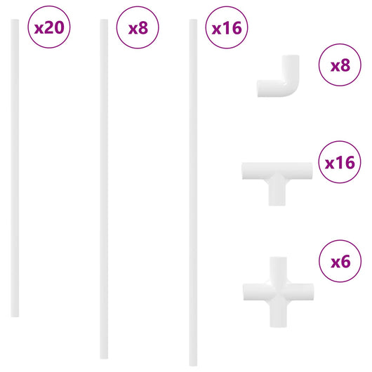 Tubo PVC 2 pcs Bianco 12,2 x 1,8 x 500 mm Mterialpp e PE 864618