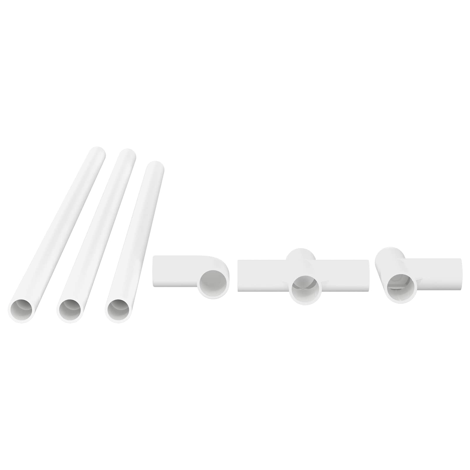 Tubo PVC 2 pcs Bianco 12,2 x 1,8 x 500 mm Mterialpp e PE 864618