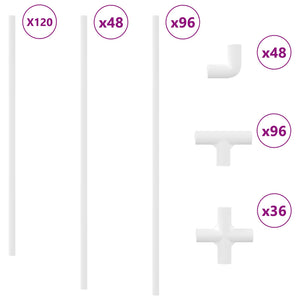 Tubo PVC 12 pcs Bianco 12,2 x 1,8 x 500 mm Mterialpp e PE 864619