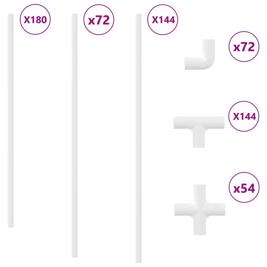 Tubo PVC 29 pcs Bianco Mterialpp e PE 864620