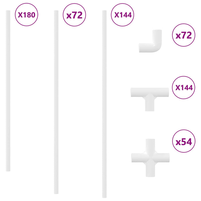 Tubo PVC 29 pcs Bianco Mterialpp e PE 864620