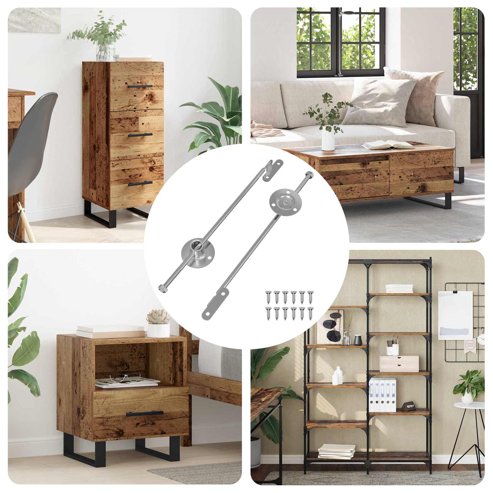 Struttura a Gas 2 pcs Argento 190 mm Ferro 864624