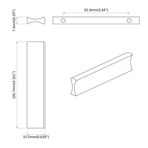 Manico 12 pcs Argento 105.7 x 7.4 x 15.5 mm Alluminio 864684