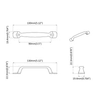 Maniglia per Mobili 12 pcs Nero 130 x 19,4 x 22,3 mm Alluminio 864693