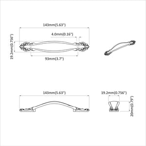 Manico 968 pcs Nero Lega di Zinco 864718