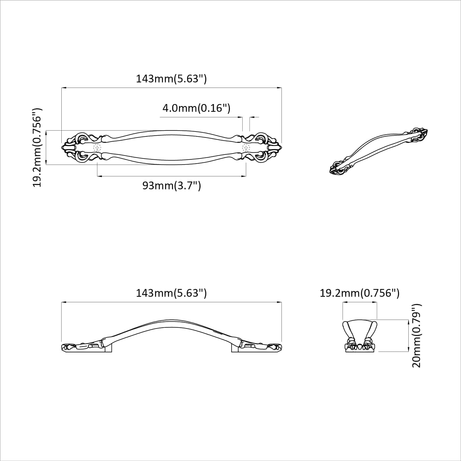Manico 923 pcs Oro Lega di Zinco 864721