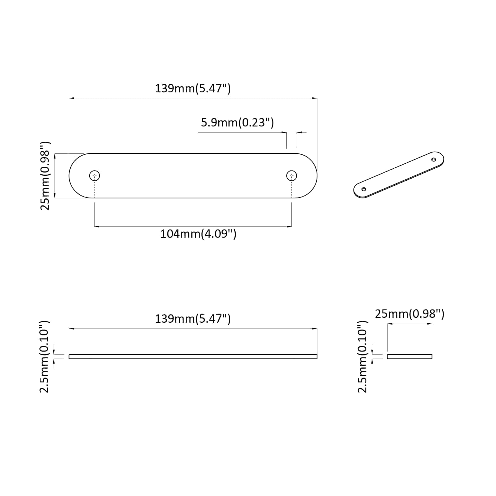 Maniglie per Armadi 2 pcs Marrone 96 mm PU 864725