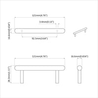 Maniglia per Armadio 2 pcs Nero 121 x 16.6 x 28.3 mm Ferro 864727