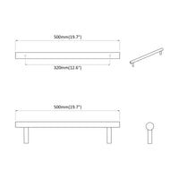 Manico 2 pcs Argento 1500 mm Acciaio 864735