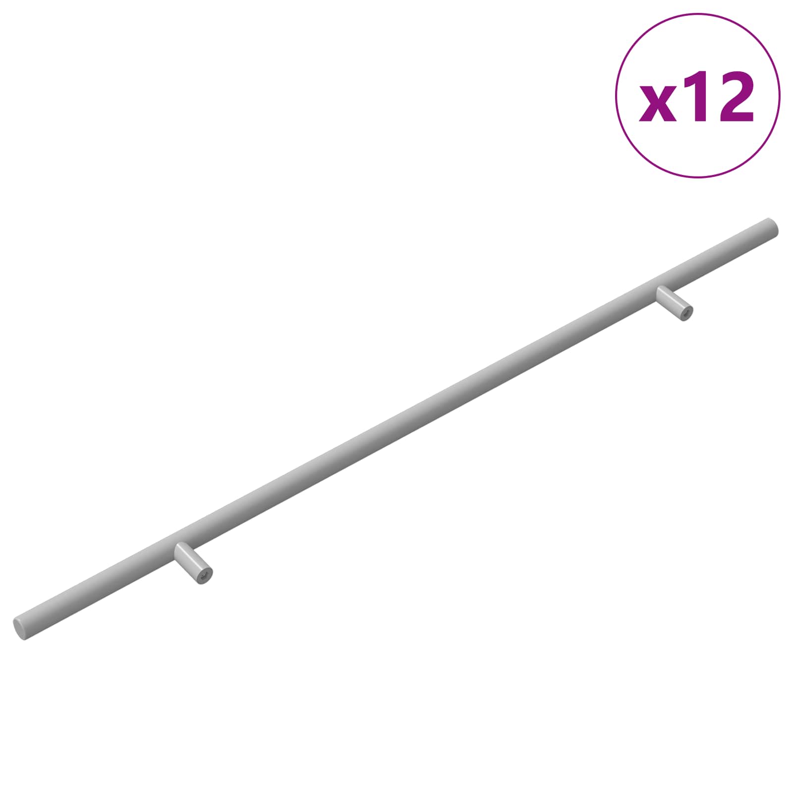 Manico 12 pcs Argento 1500 mm Acciaio 864736