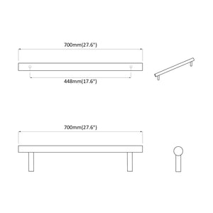 Maniglia per Armadio 2 pcs Argento 1700mm Acciaio inossidabile 864737