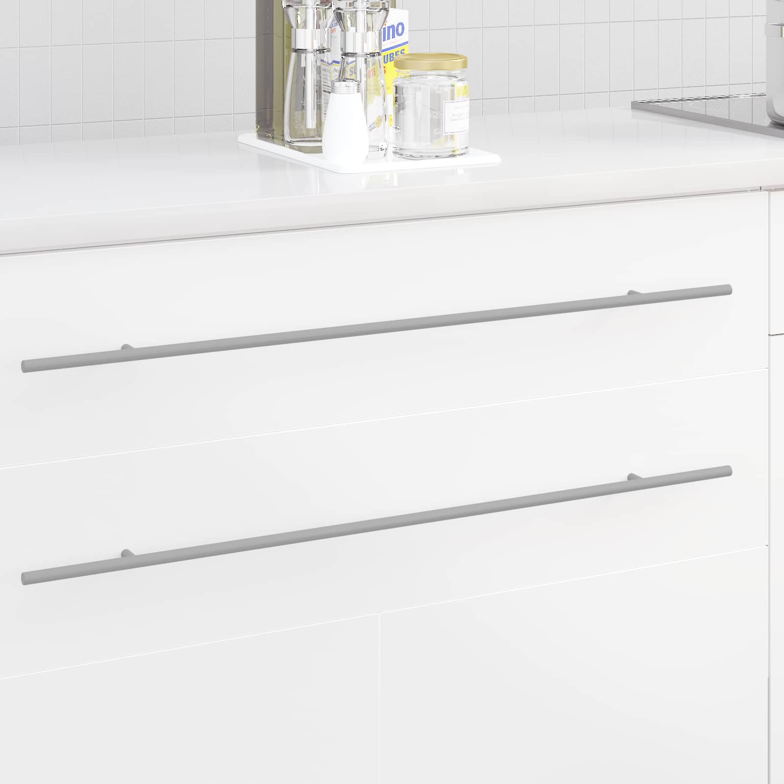 Maniglia per Armadio 2 pcs Argento 800 mm Acciaio inossidabile 864739