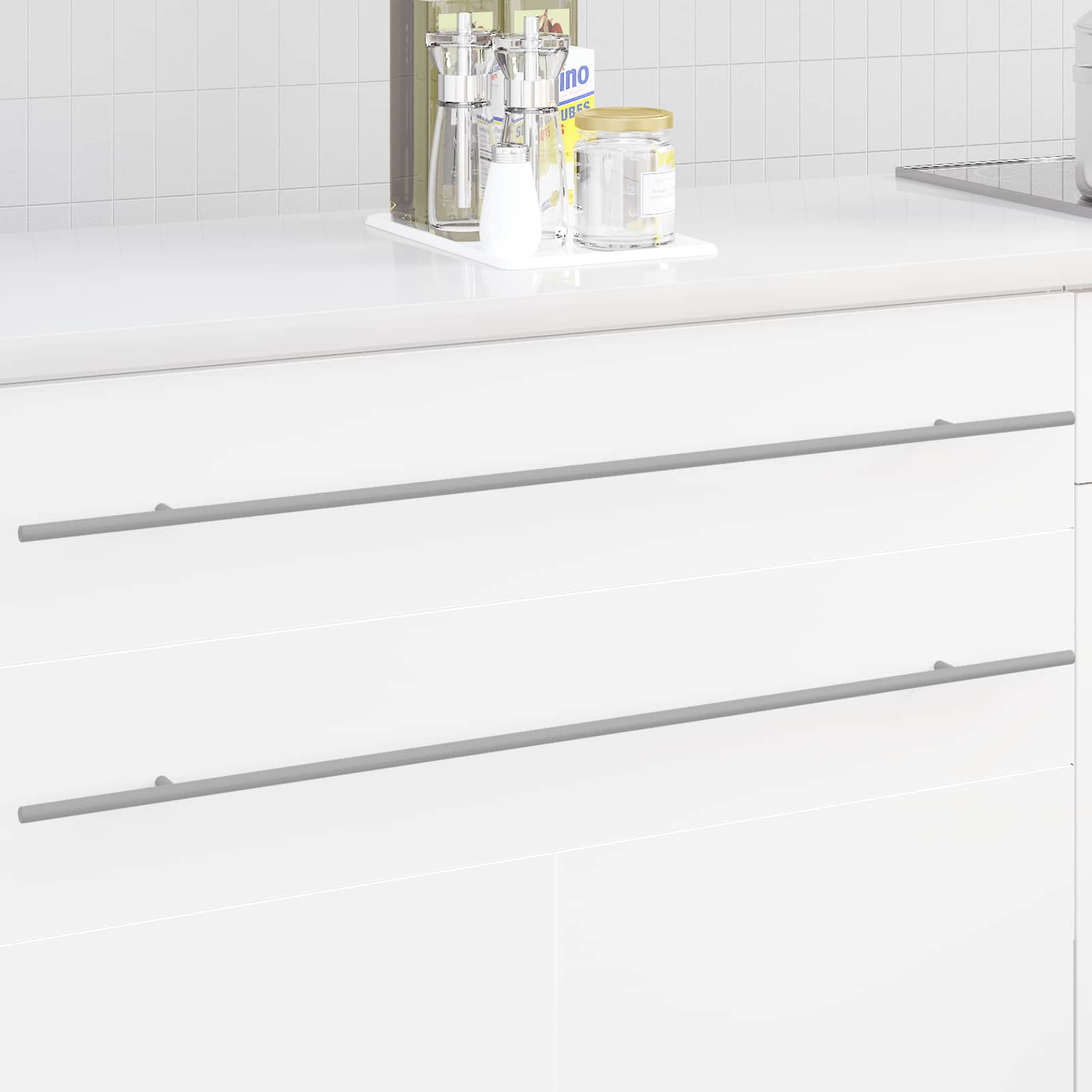 Maniglia per Armadio 12 pcs Argento 0 Acciaio inossidabile 864742