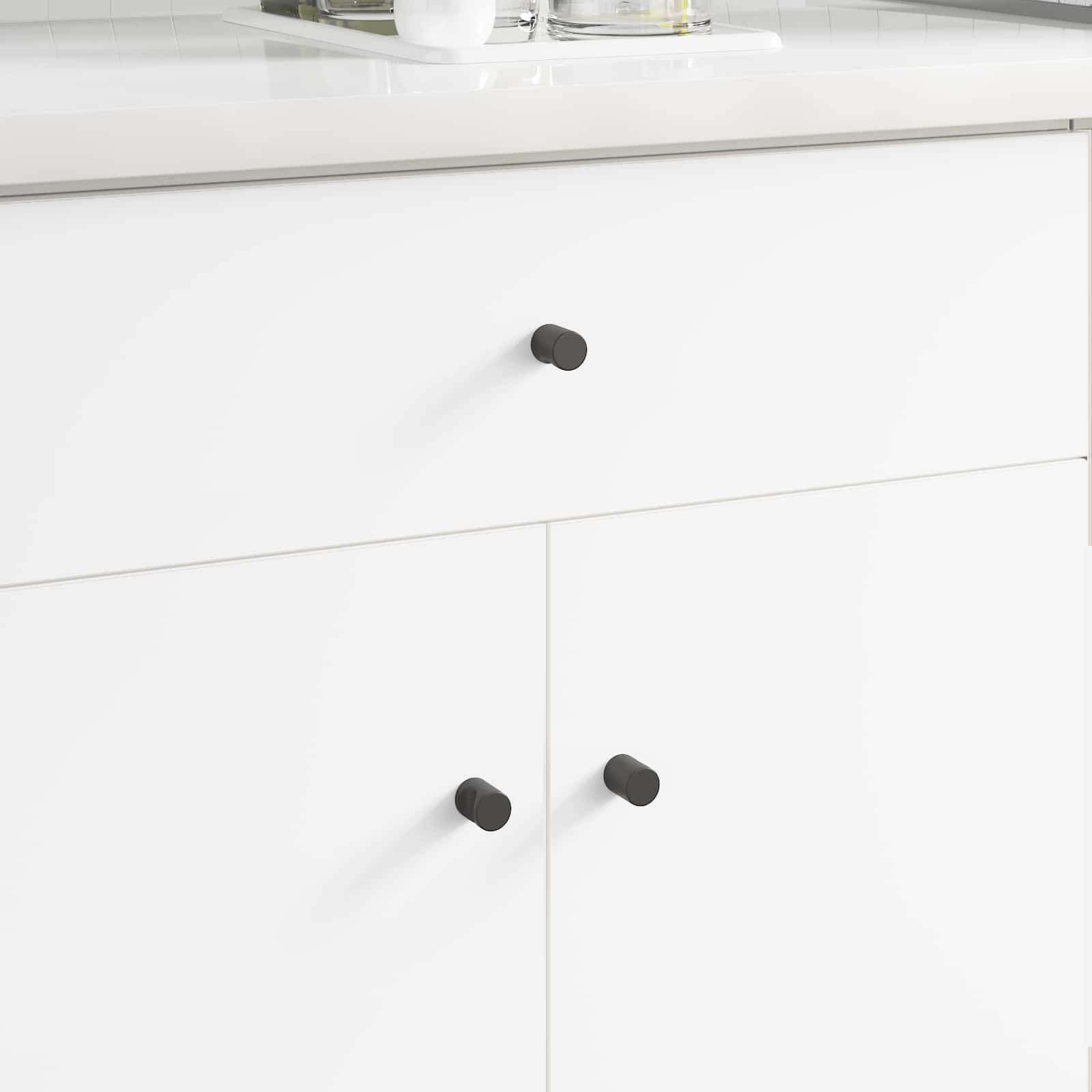 Maniglia per Armadio 12 pcs Nero 18 x 23 mm Ferro 864747