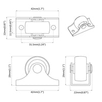 Ruota 12 pcs Bianco 42 x 11,5 x 29 mm Ferro 864759