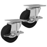 Ruota 2 pcs Nero e argento 63 x 48 x 46 mm Ferro e nylon 864760