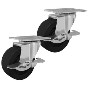 Ruota 2 pcs Nero e argento 63 x 48 x 46 mm Ferro e nylon 864760