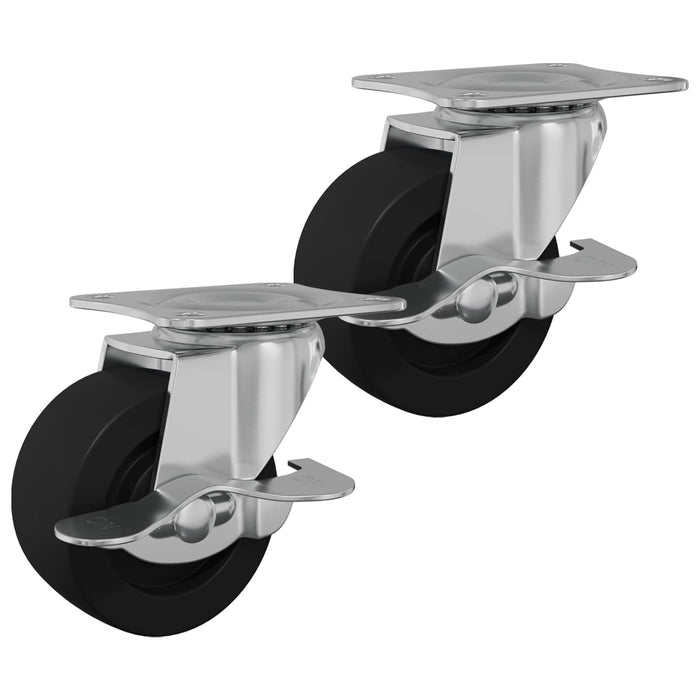 Ruota 2 pcs Nero e argento 63 x 48 x 46 mm Ferro e nylon 864760