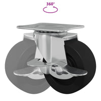 Ruota 2 pcs Nero e argento 63 x 48 x 46 mm Ferro e nylon 864760